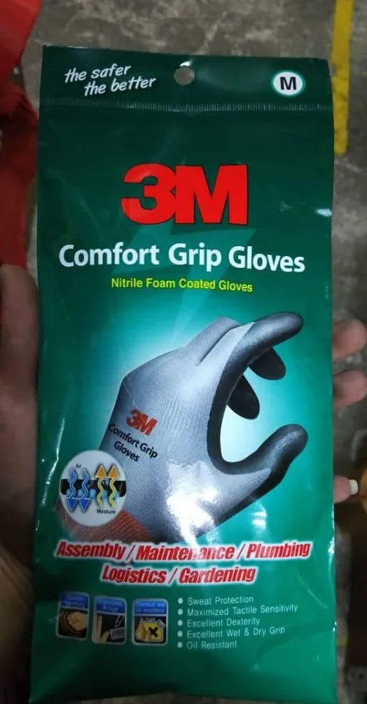 3M Comfort Grip Gloves | Sizes : M or L | Model : GLOVE-CGG