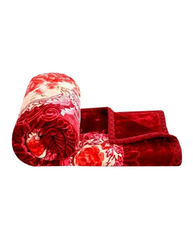 ALCITIC HOME Luxurious Embossed Very Warm Korean Mink Blanket Doubleply doublebed Blanket