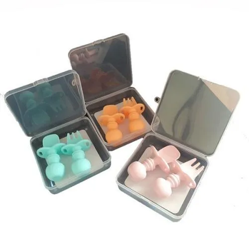 Baby Silicone Spoon & Fork Set - Assorted Colours