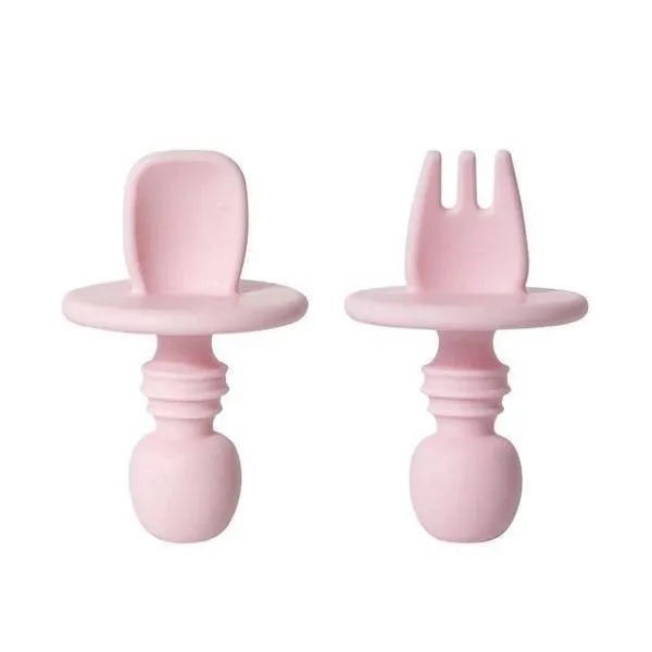 Baby Silicone Spoon & Fork Set - Assorted Colours