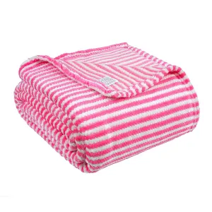 BSB HOME® Premium Plush Single Blanket | 300 GSM Lightweight Cozy Ultrasoft for Bed, Sofa, Travel & Camping| 228x152 cm |Pink & White