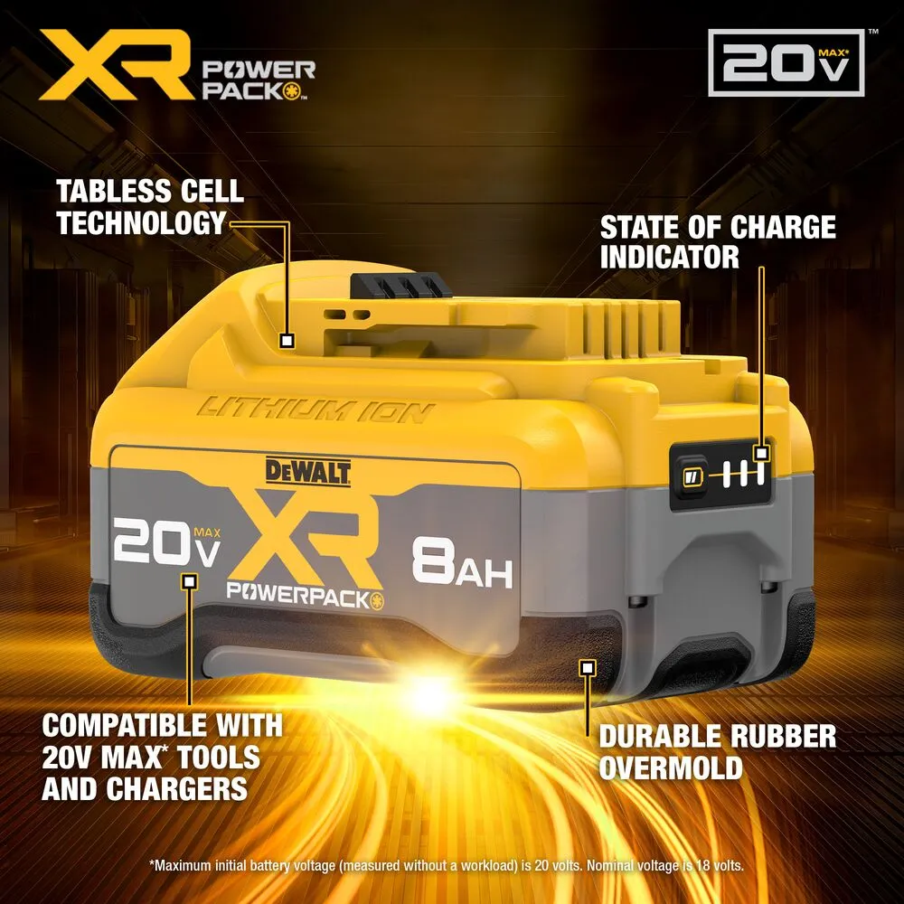 DeWalt DCB2108 20V MAX XR POWERPACK 8AH Durable Battery