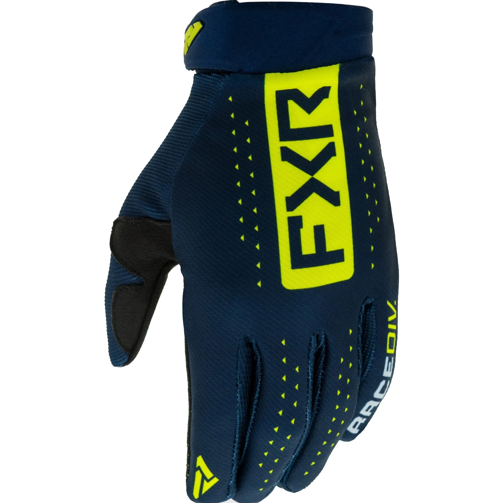 FXR  Midnight HiVis Youth Reflex MX Gloves Adjustable Strap Secure Fit Air Flow