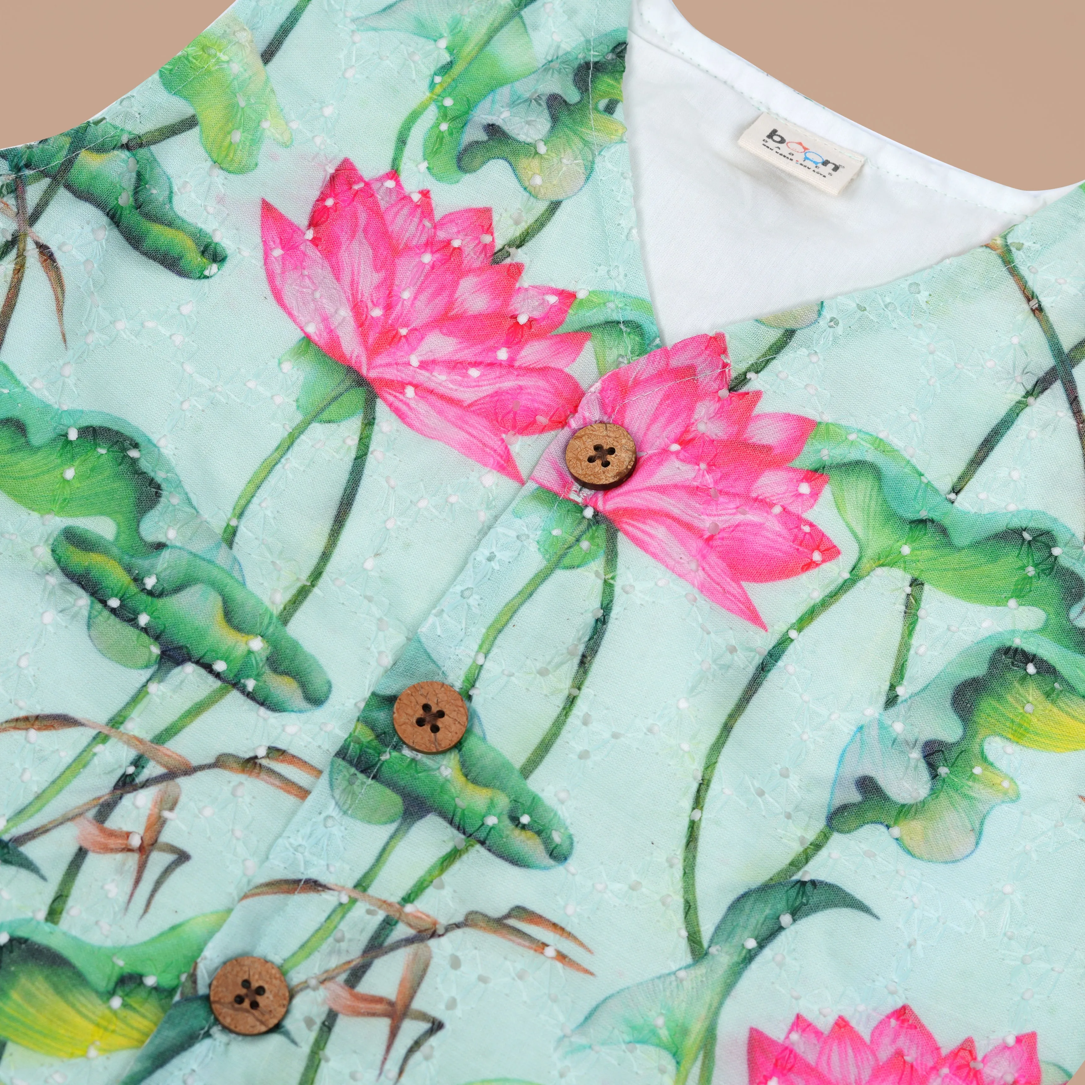 Lotus Garden Printed Girls Co-Ord Set