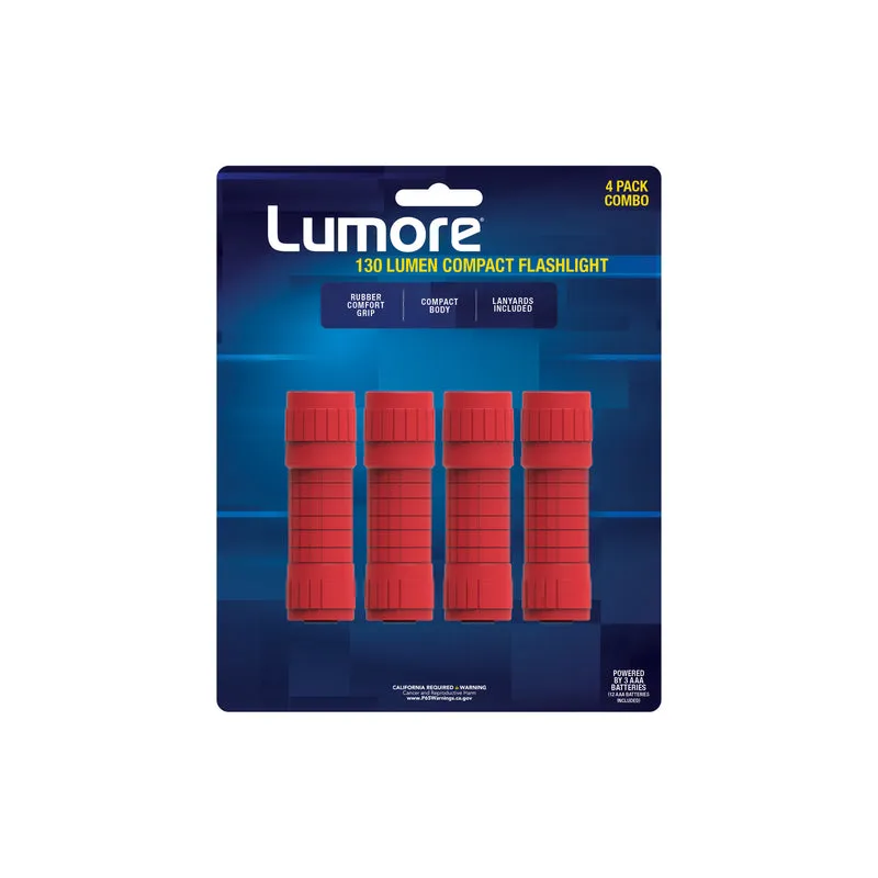 Lumore 100 lm Red LED COB Flashlight AAA Battery