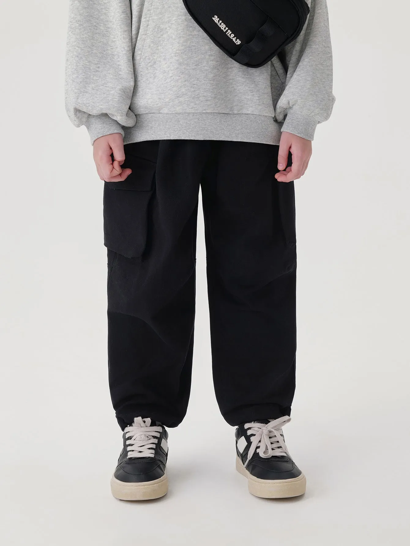 MARC & JANIE Boys Large Pocket Parachute Drawstring Pants 241215