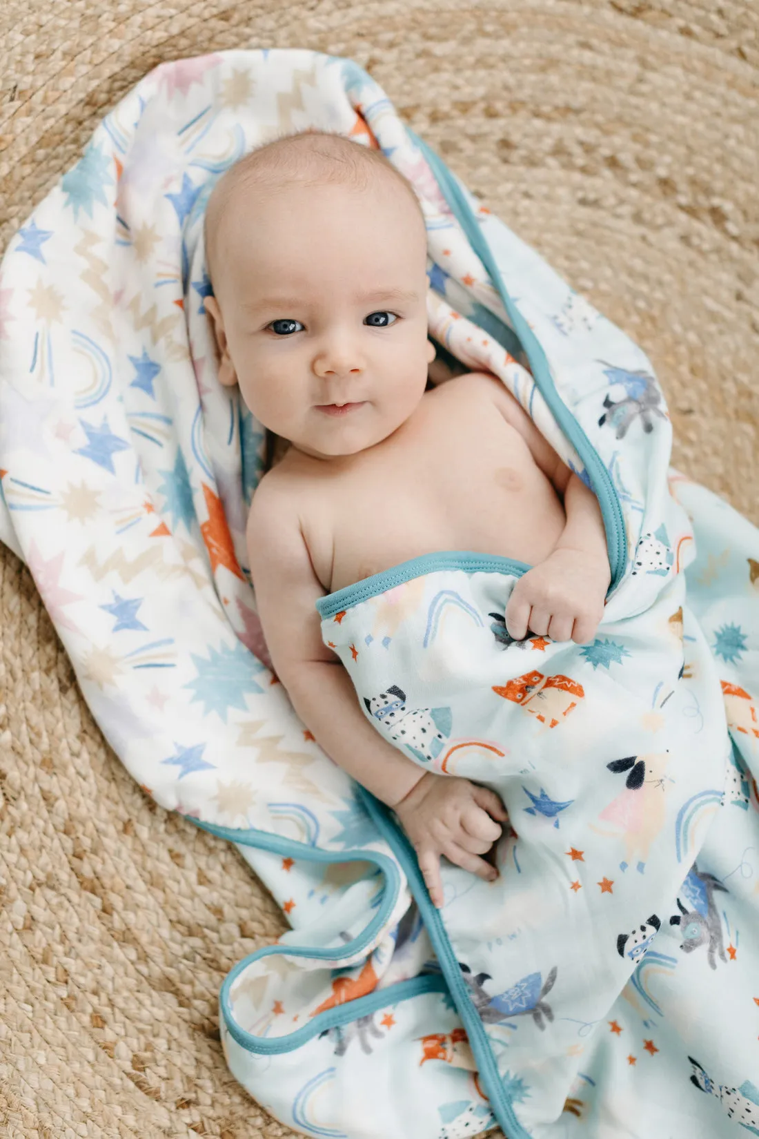 Muslin Quilt Blanket - Superhero Dog