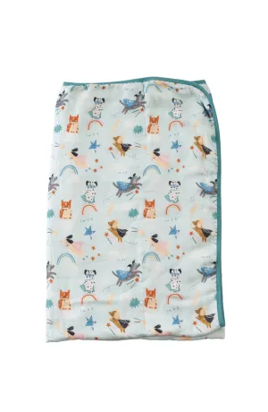 Muslin Quilt Blanket - Superhero Dog