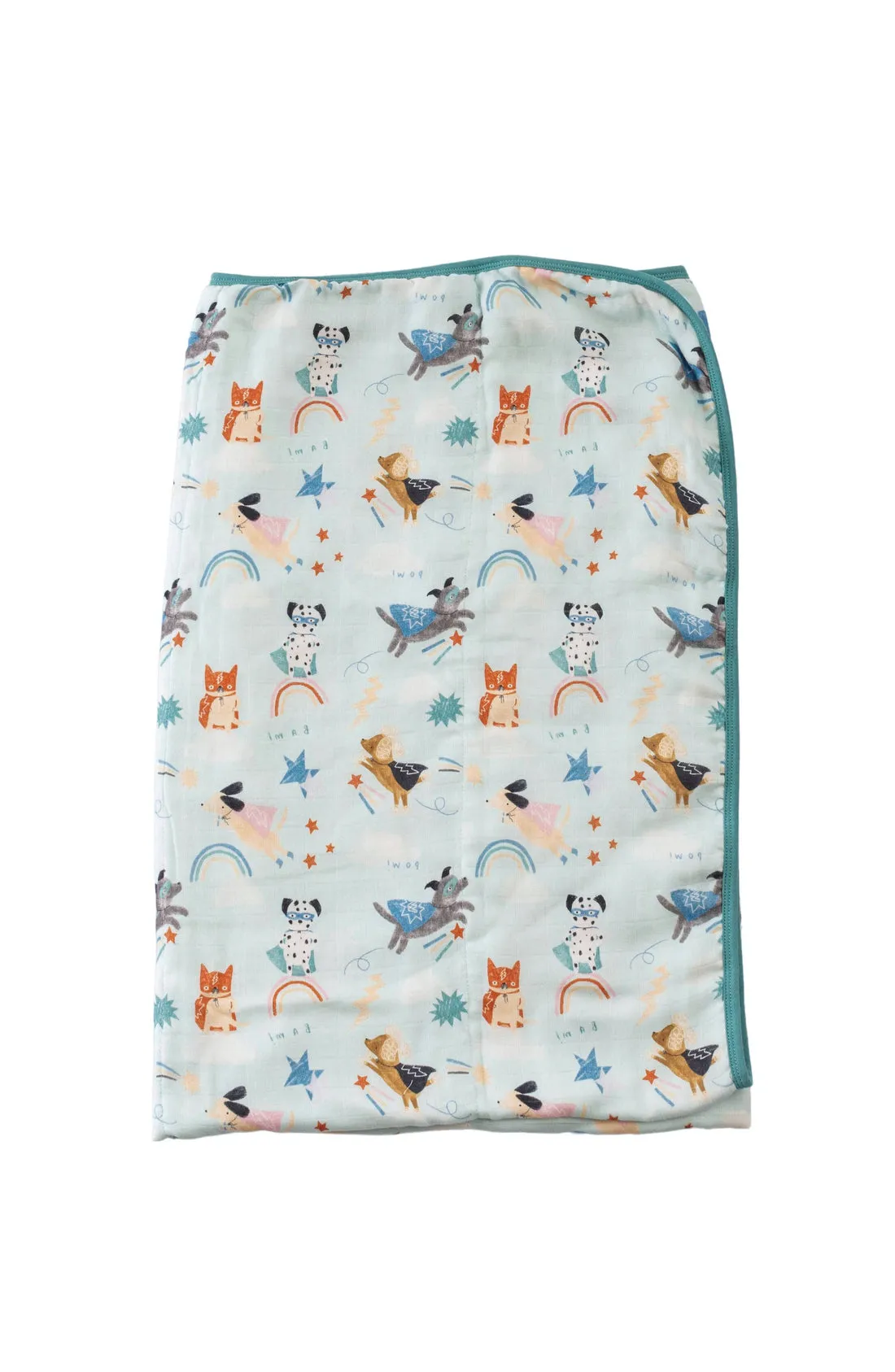 Muslin Quilt Blanket - Superhero Dog