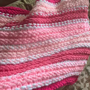 Pretty in Pink Handknit Blanket, a Luxurious 50x50 inch Masterpiece