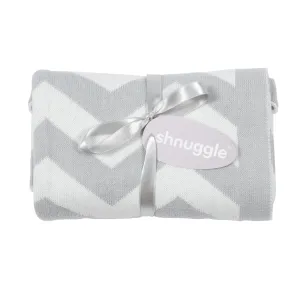 Shnuggle Knitted Cotton Blanket 70 X 90 Chevron Grey
