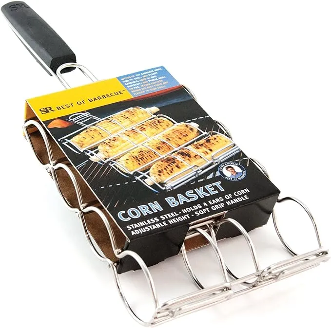 Steven Raichlen Stainless Steel Corn Basket w/ Folding Handle