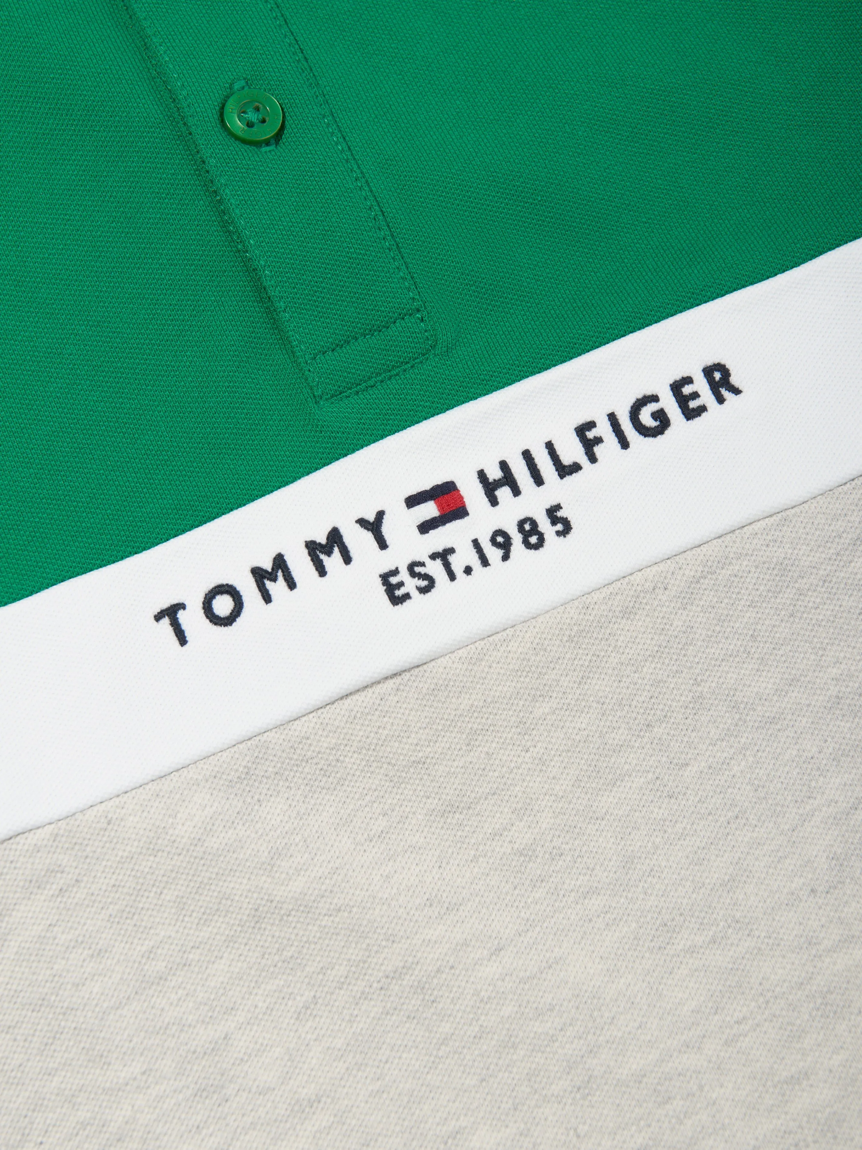 Tommy Hilfiger Boys Established Colourblock Polo Shirt in Green