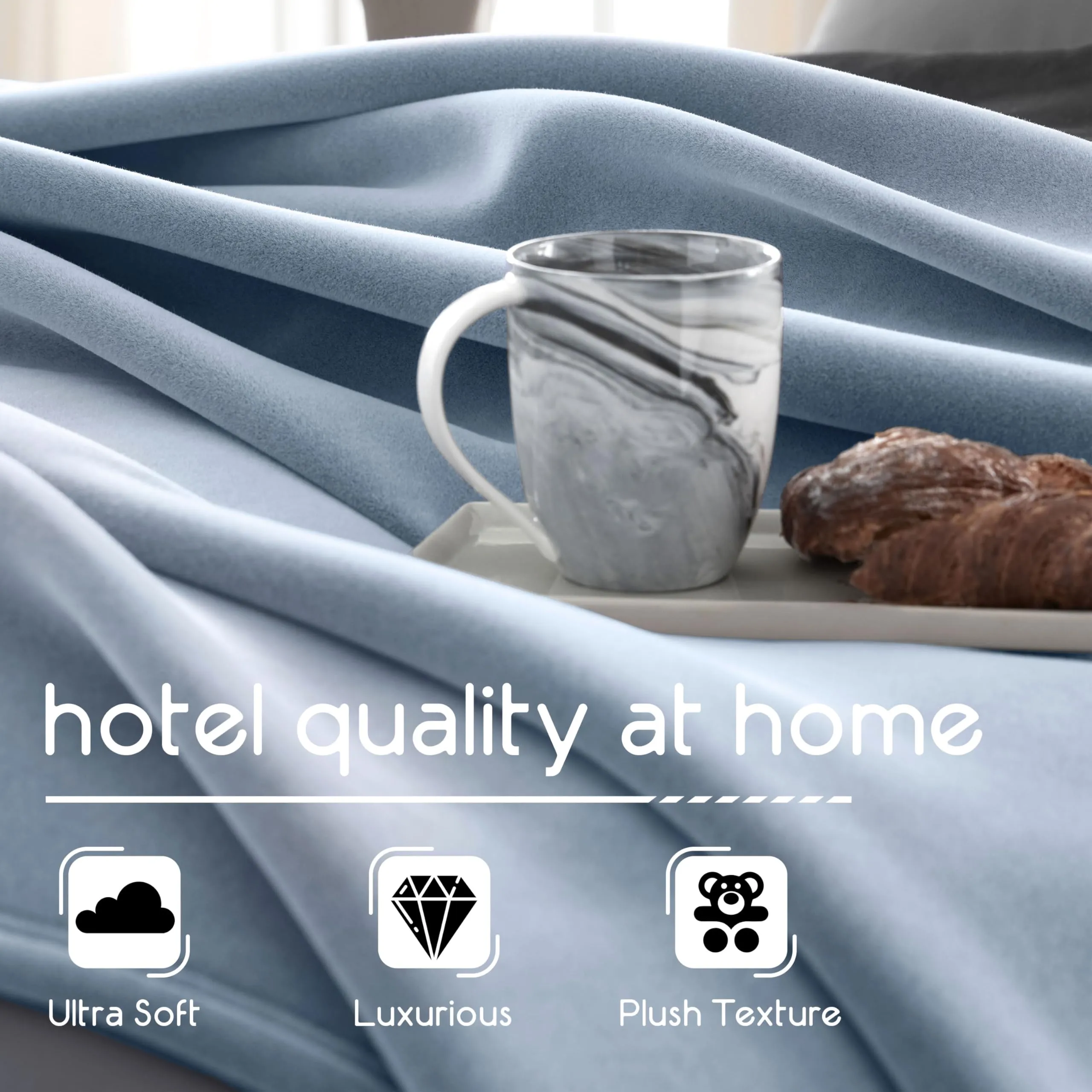 Vellux Twin Blanket, Wedgewood Blue