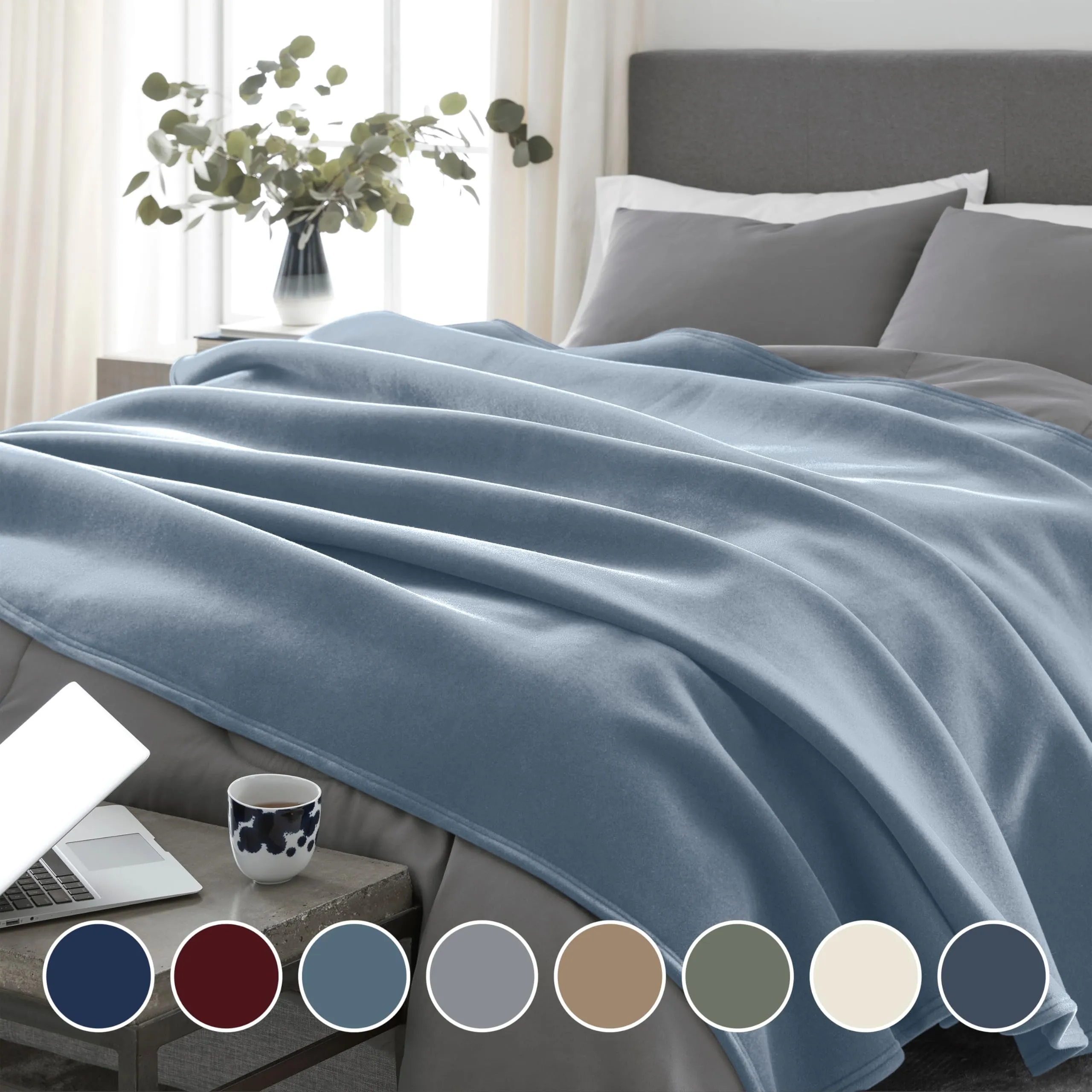 Vellux Twin Blanket, Wedgewood Blue