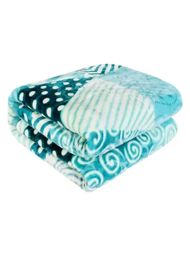 WINSTON HOME Cloudy Super Soft Fabric Floral Printed Heavyduty Luxury Ultra 2 Ply Double Blanket for Winters with English Colors & Stylish Bag Packing (Pack of 1) (P-9)