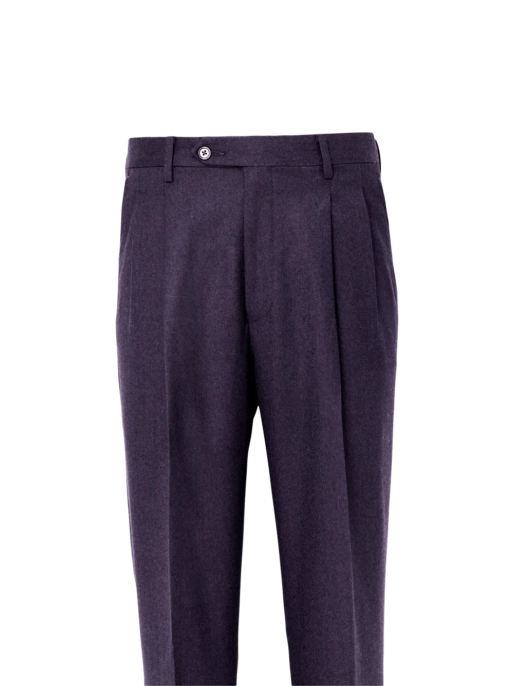 Wool Flannel Pleated Pant - Blue