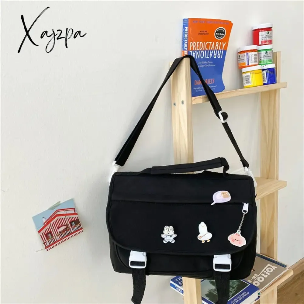 Xajzpa - Women's Bag High Quality Multifunction Waterproof Nylon Women's Backpack Button Portable Small SchoolBag Female Cute Backpack