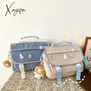 Xajzpa - Women's Bag High Quality Multifunction Waterproof Nylon Women's Backpack Button Portable Small SchoolBag Female Cute Backpack