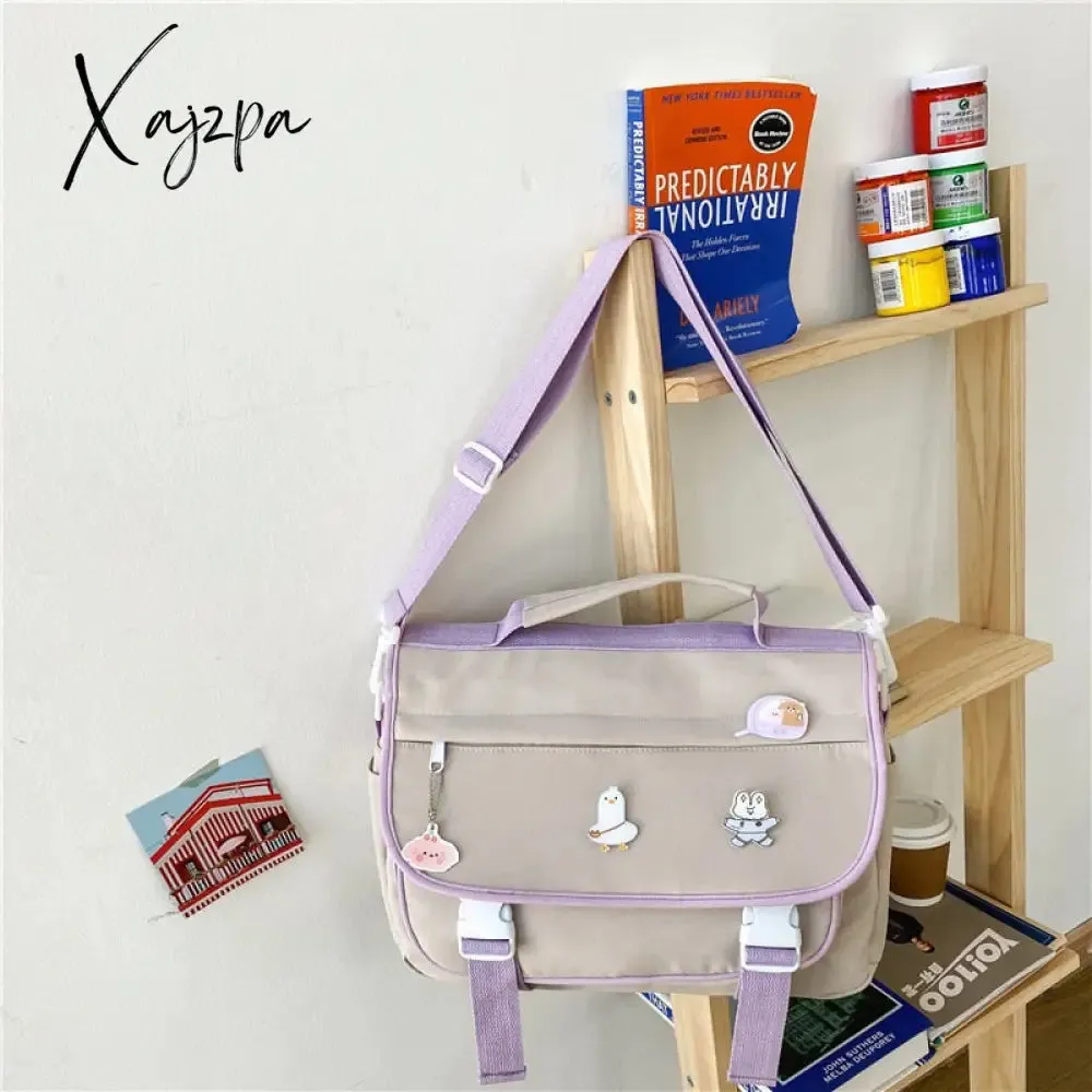 Xajzpa - Women's Bag High Quality Multifunction Waterproof Nylon Women's Backpack Button Portable Small SchoolBag Female Cute Backpack